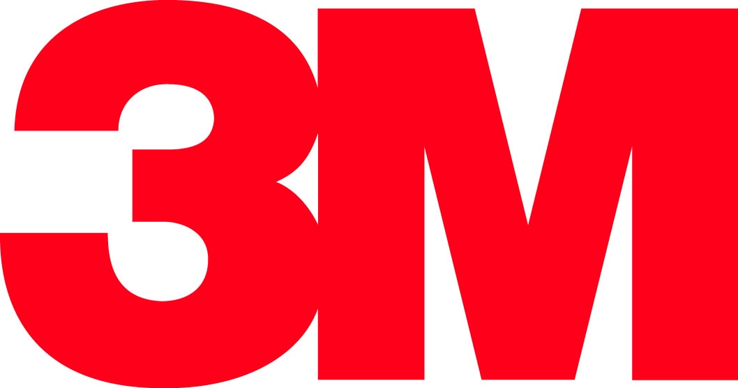 The image displays the red logo of 3M with bold, stylized letters on a white background.