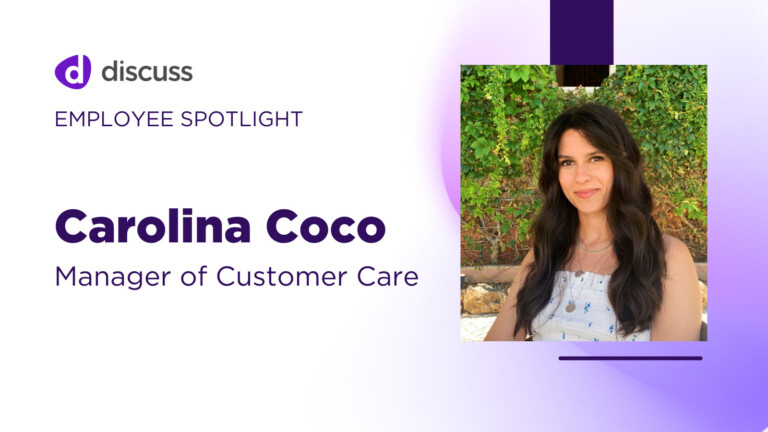 Employee Spotlight" discusses the dedication of Carolina Coco, Manager of Customer Care, highlighted with a portrait against a leafy backdrop.